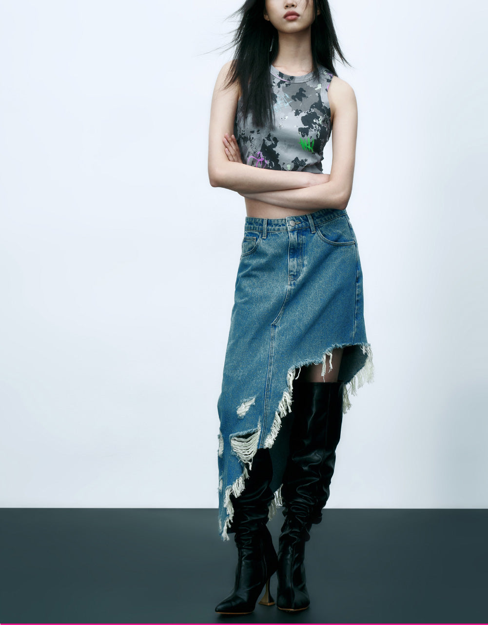 Crew Neck Camouflage Tank Top