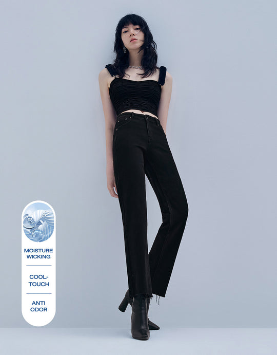 A+ Denim Frayed Hem Jeans