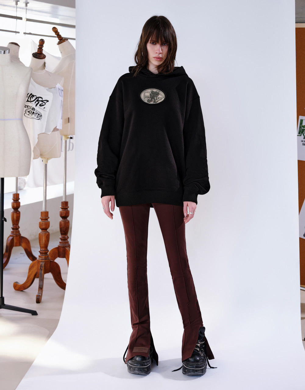 Drop Shoulder Sleeve Hoodie Oversized Sweatshirt