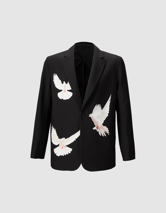 Bird Print Blazer