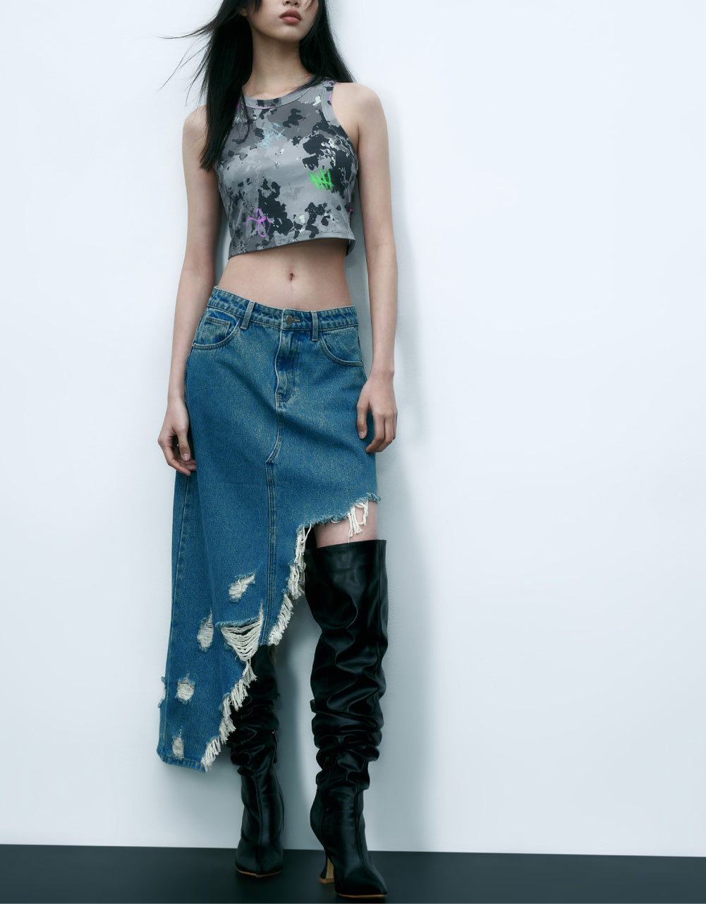 Crew Neck Camouflage Tank Top