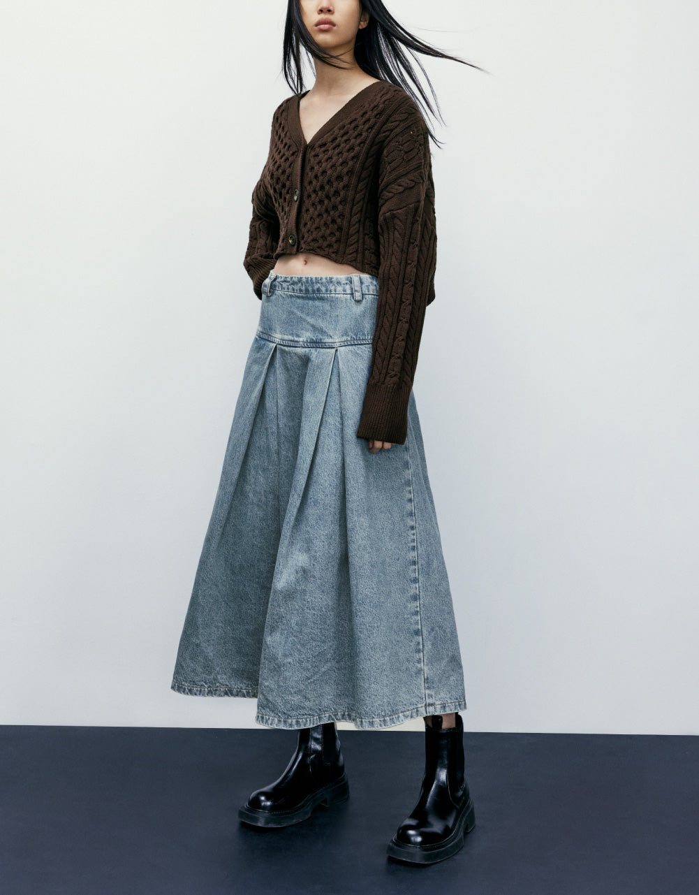 Midi Denim Skirt