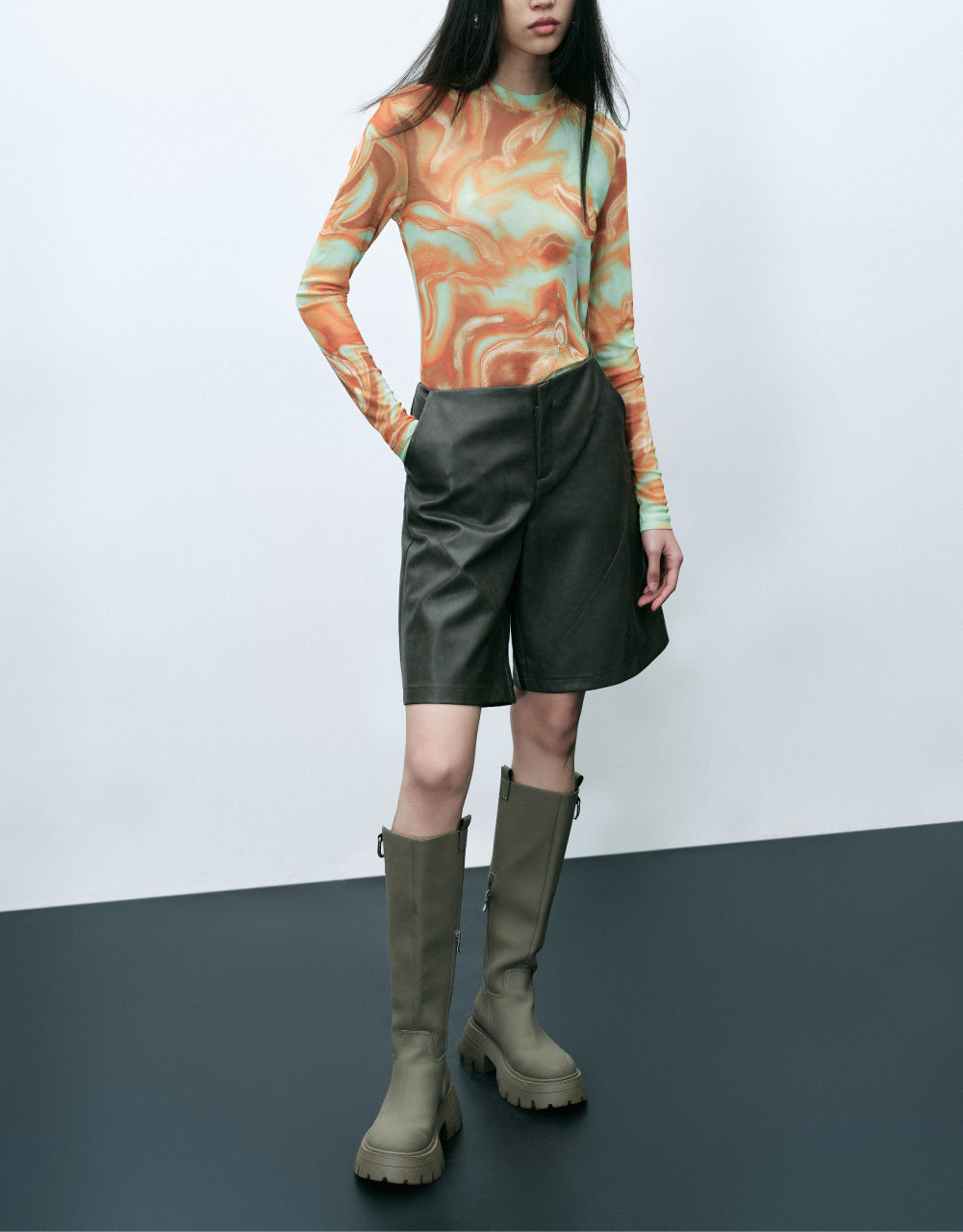 Abstract Print Skinny Top