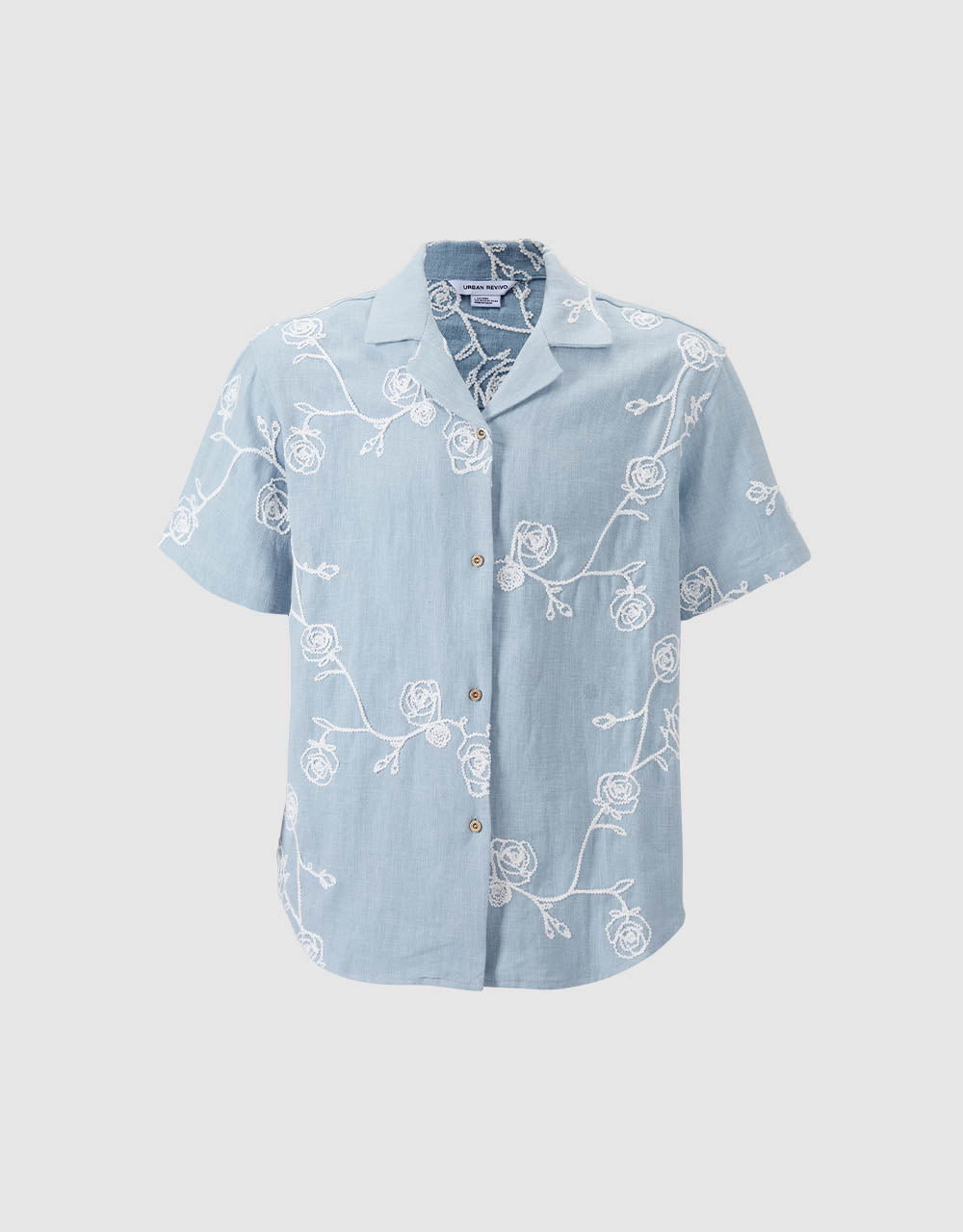 Flower Embroidered Shirt