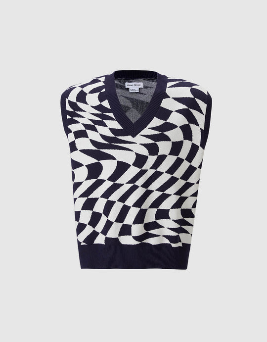 Checkered Sweater Vest