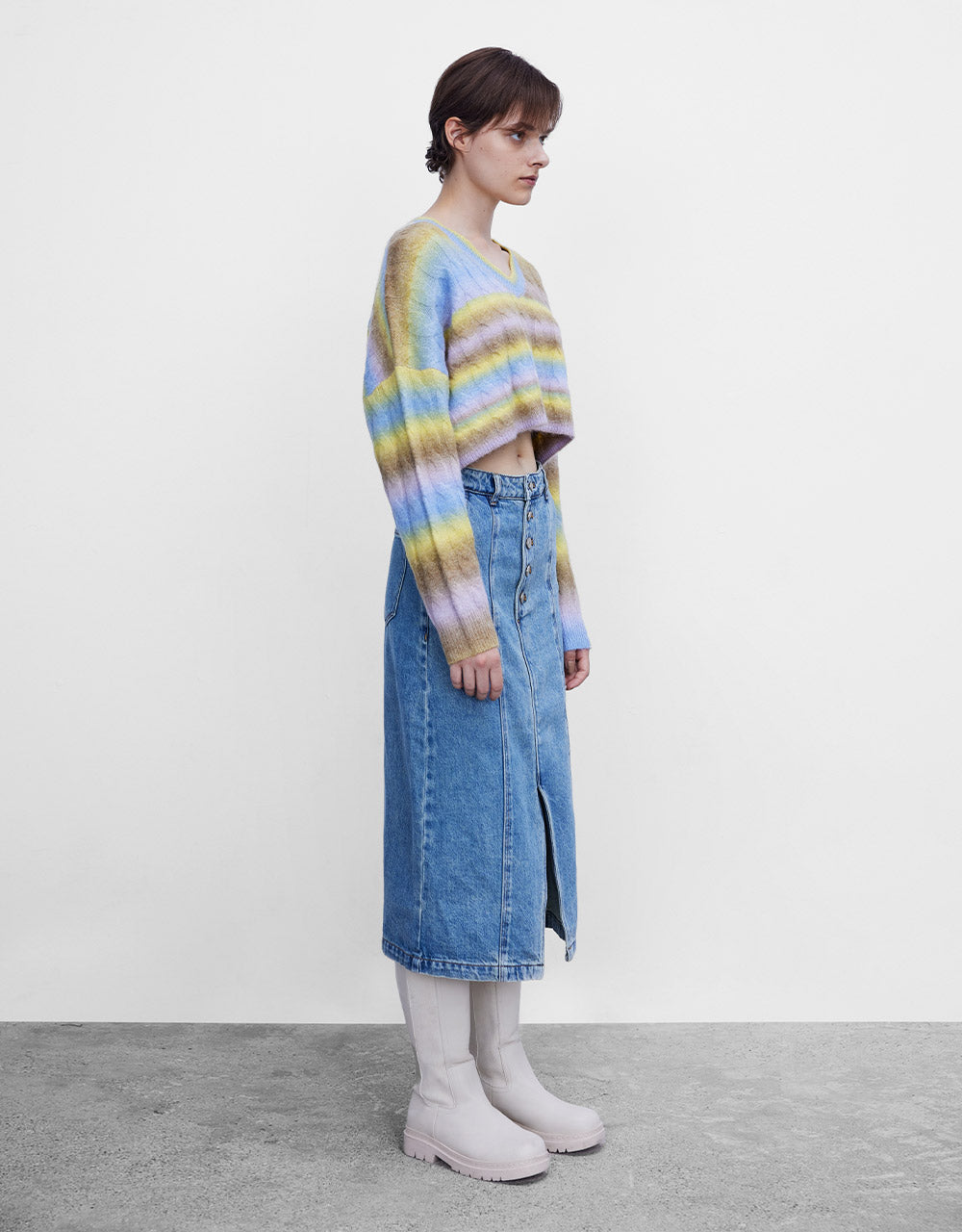 Striped Cable Knit Sweater