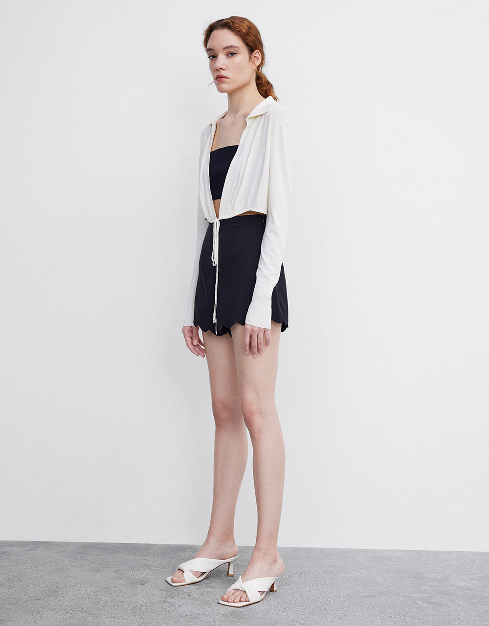 Tie Front Cropped Cardigan