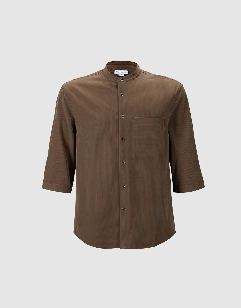 Plain Shirt With Mandarin Collar
