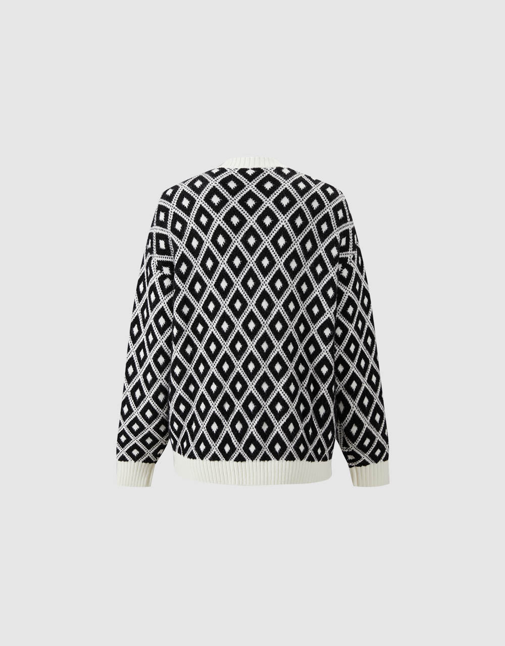 Argyle Print Cardigan