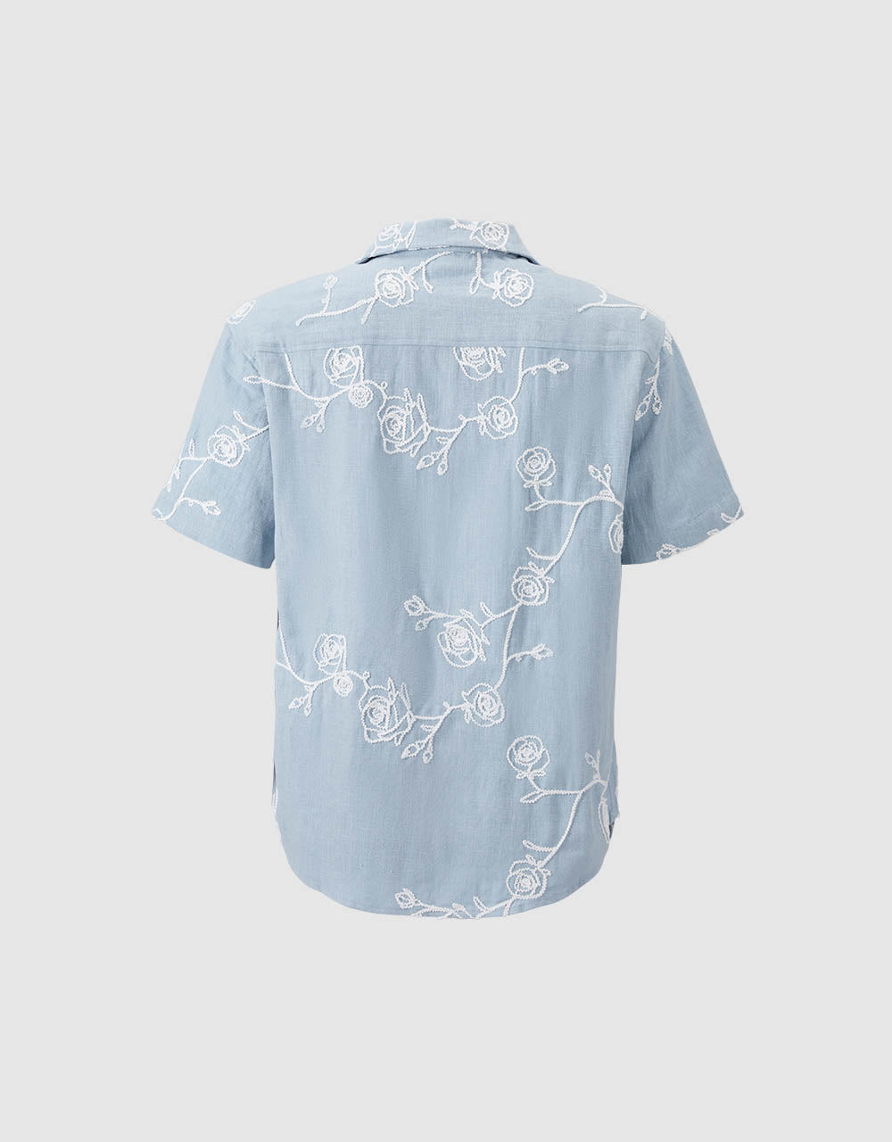 Flower Embroidered Shirt