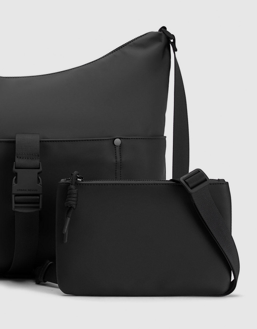 Buckled Crossbody Bag With Pouch