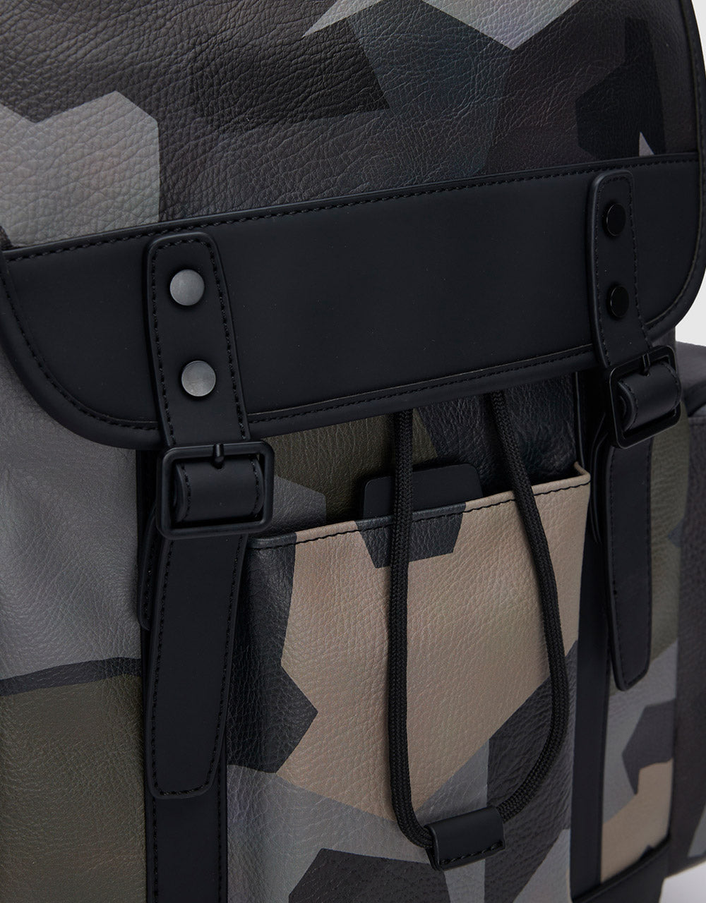 Faux Leather Camo Backpack