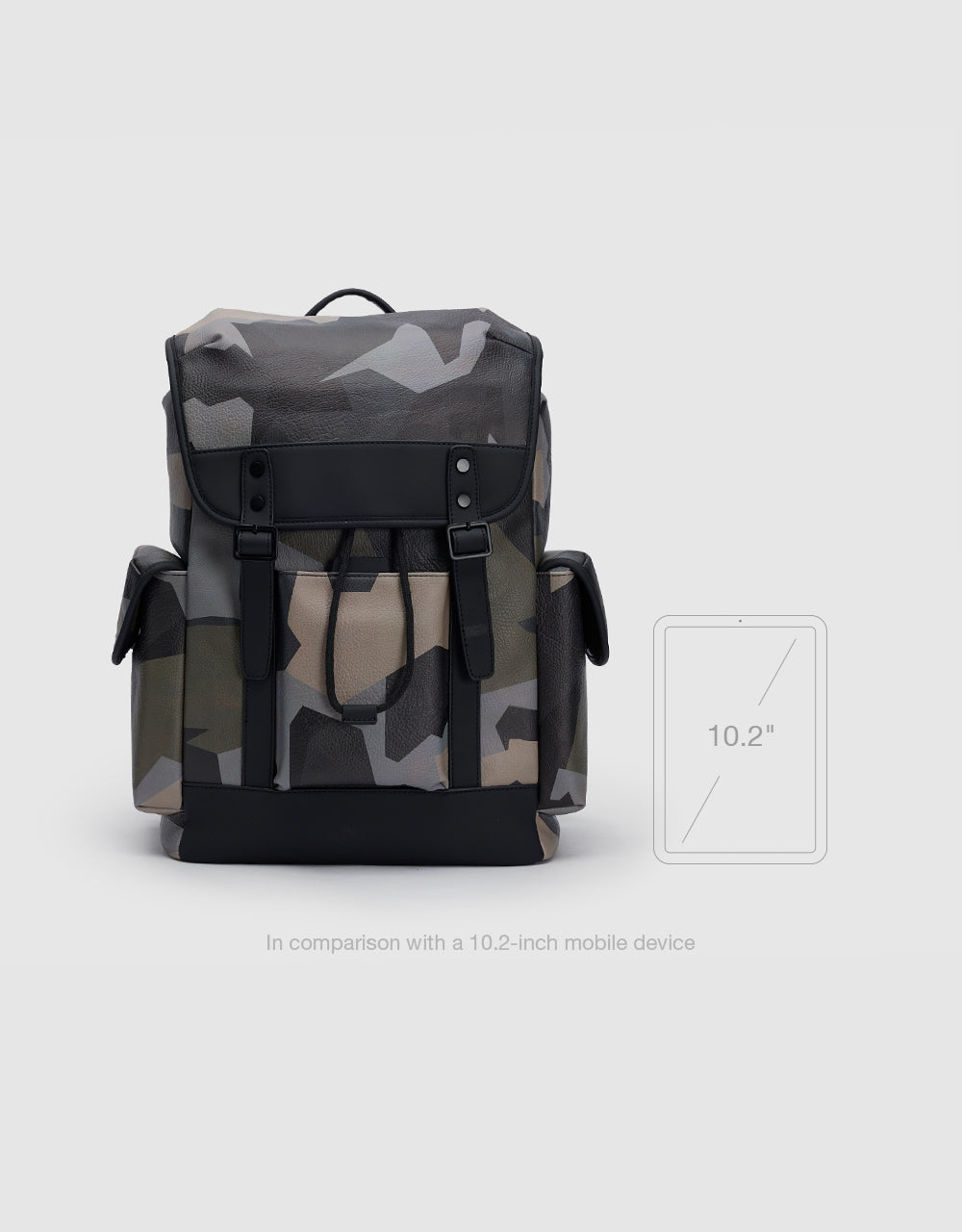 Faux Leather Camo Backpack