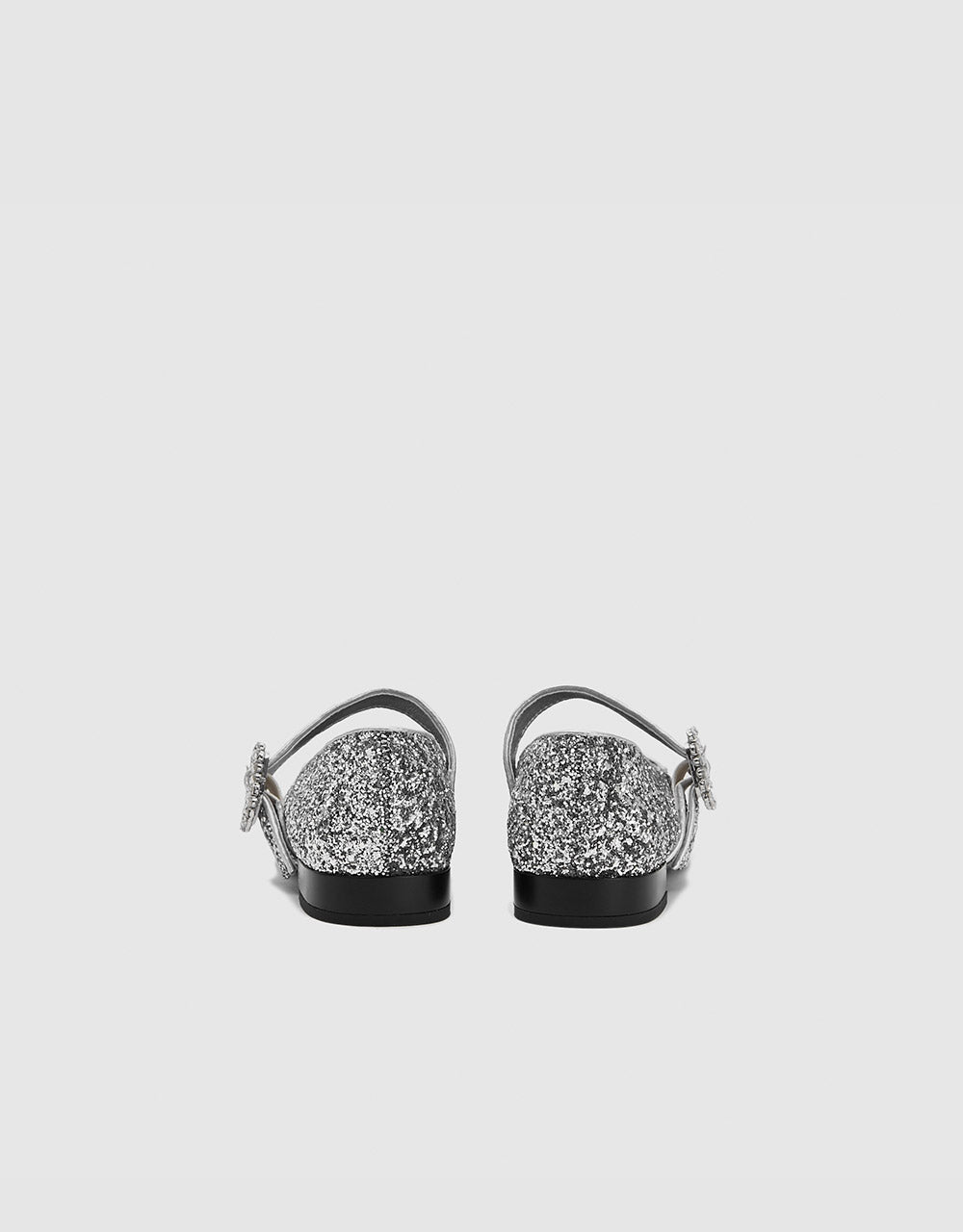 Rhinestone Detail Sequins Mary Jane Shoes