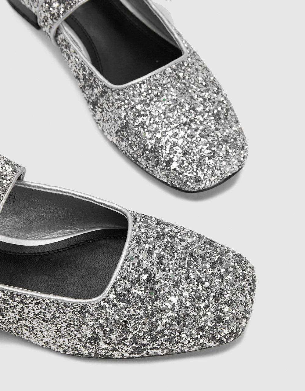 Rhinestone Detail Sequins Mary Jane Shoes