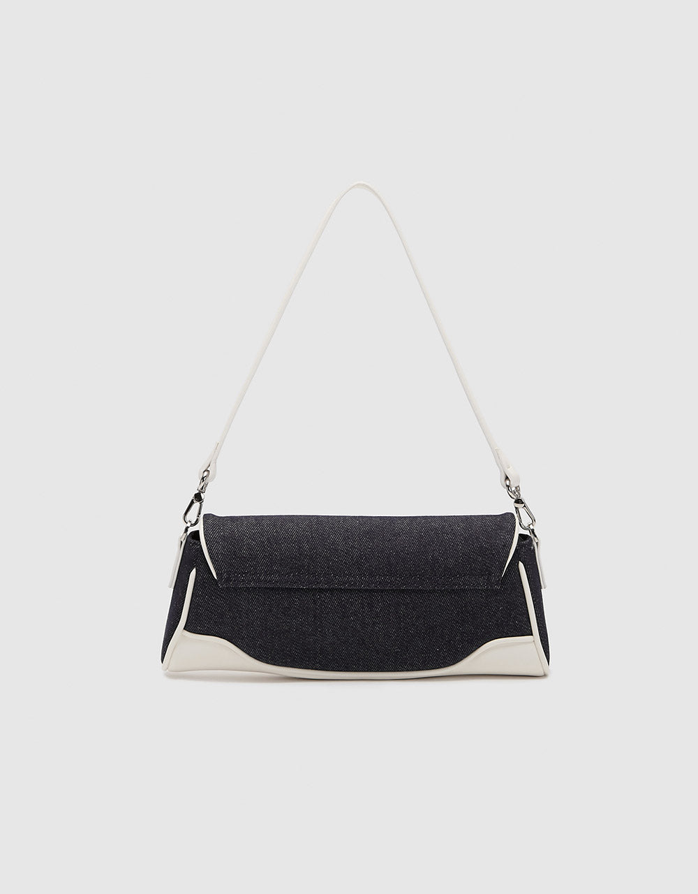 Contrast Trim Denim Shoulder Bag