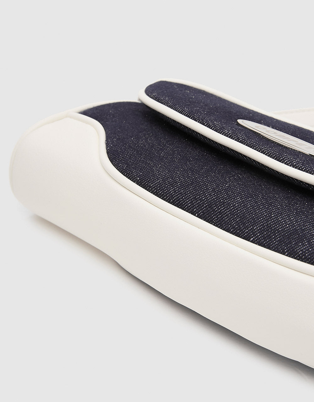 Contrast Trim Denim Shoulder Bag