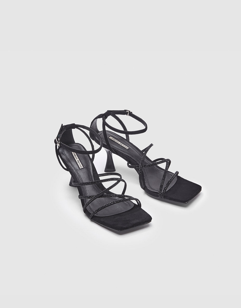 Rhinestone Detail Strappy Heeled Sandals