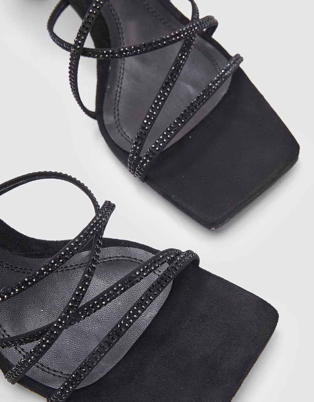 Rhinestone Detail Strappy Heeled Sandals