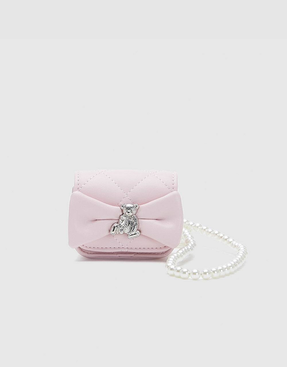 Bow Front Faux Pearl Strap Mini Bag