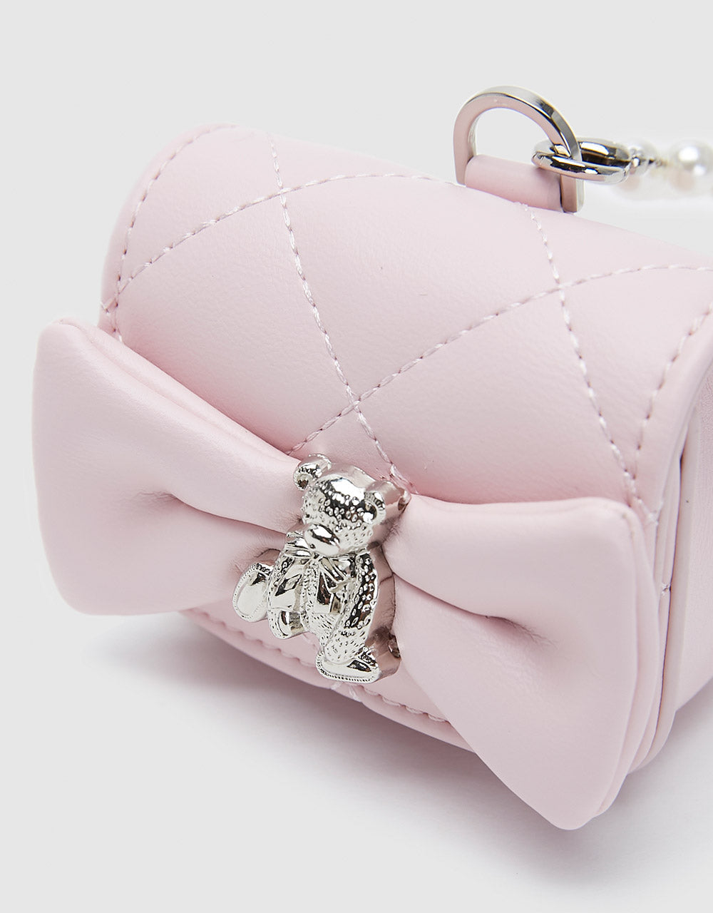 Bow Front Faux Pearl Strap Mini Bag