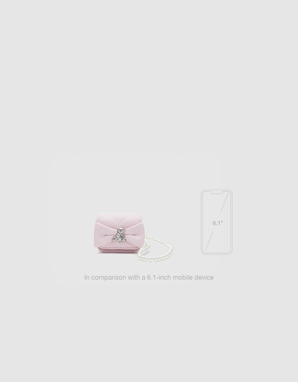 Bow Front Faux Pearl Strap Mini Bag