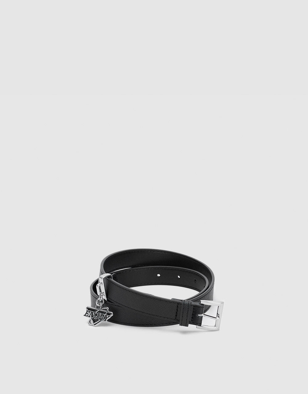 Faux Leather Belt With Charm