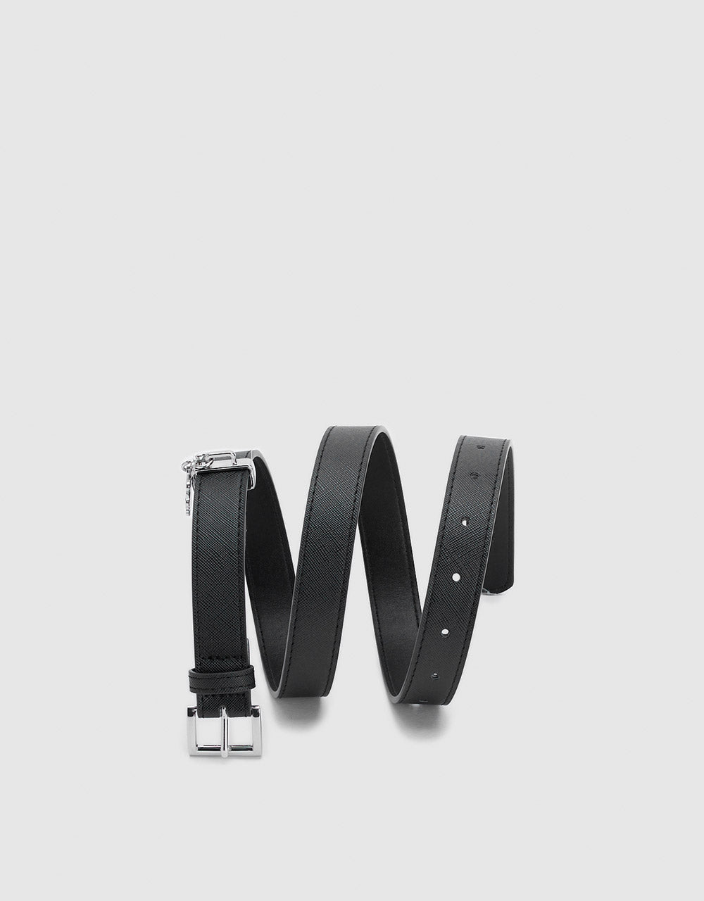Faux Leather Belt With Charm