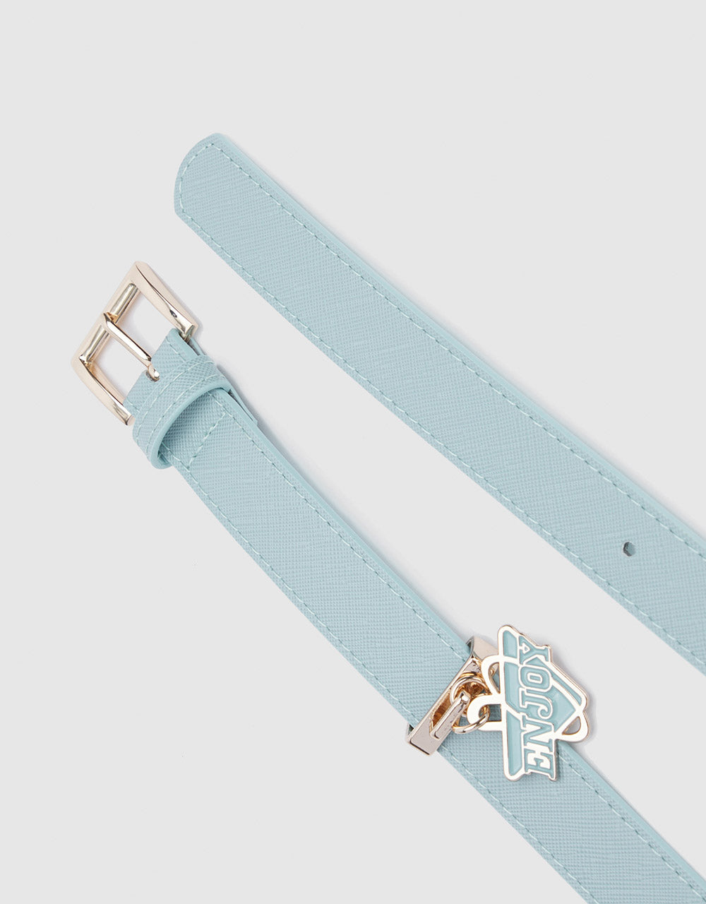 Faux Leather Belt With Charm