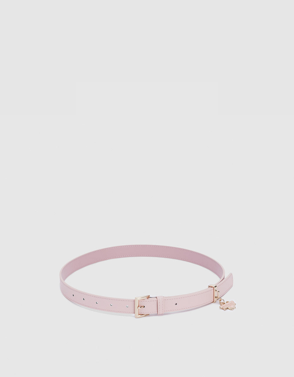 Faux Leather Belt With Charm