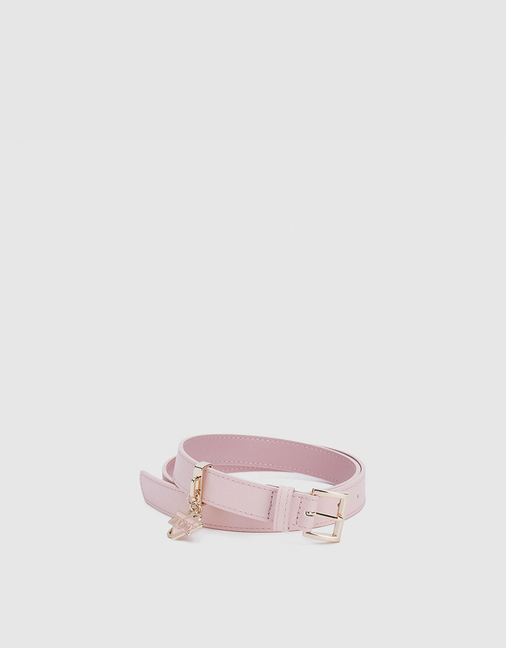 Faux Leather Belt With Charm