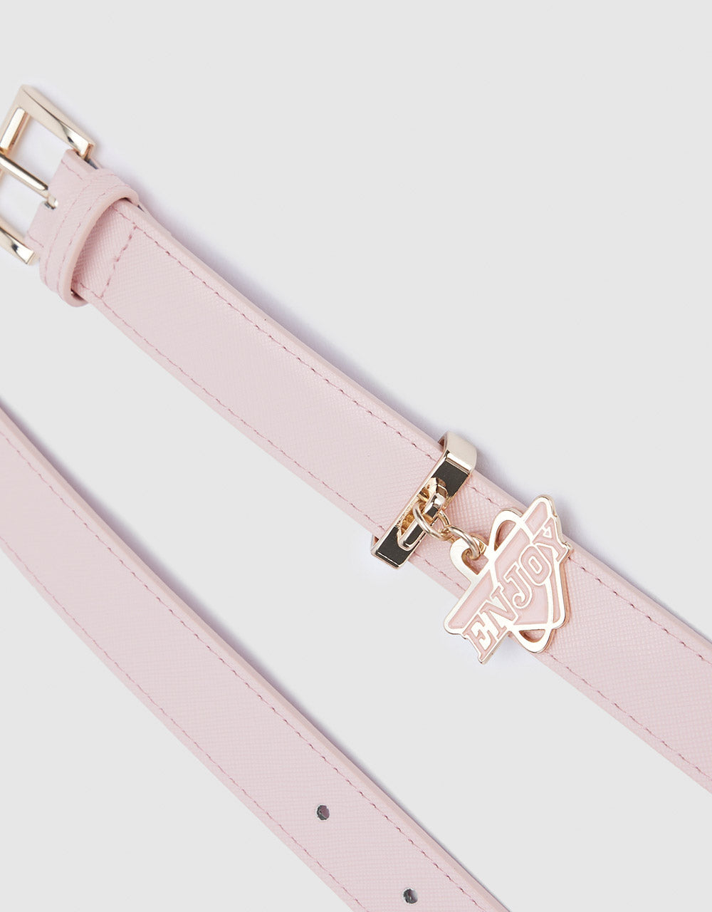 Faux Leather Belt With Charm