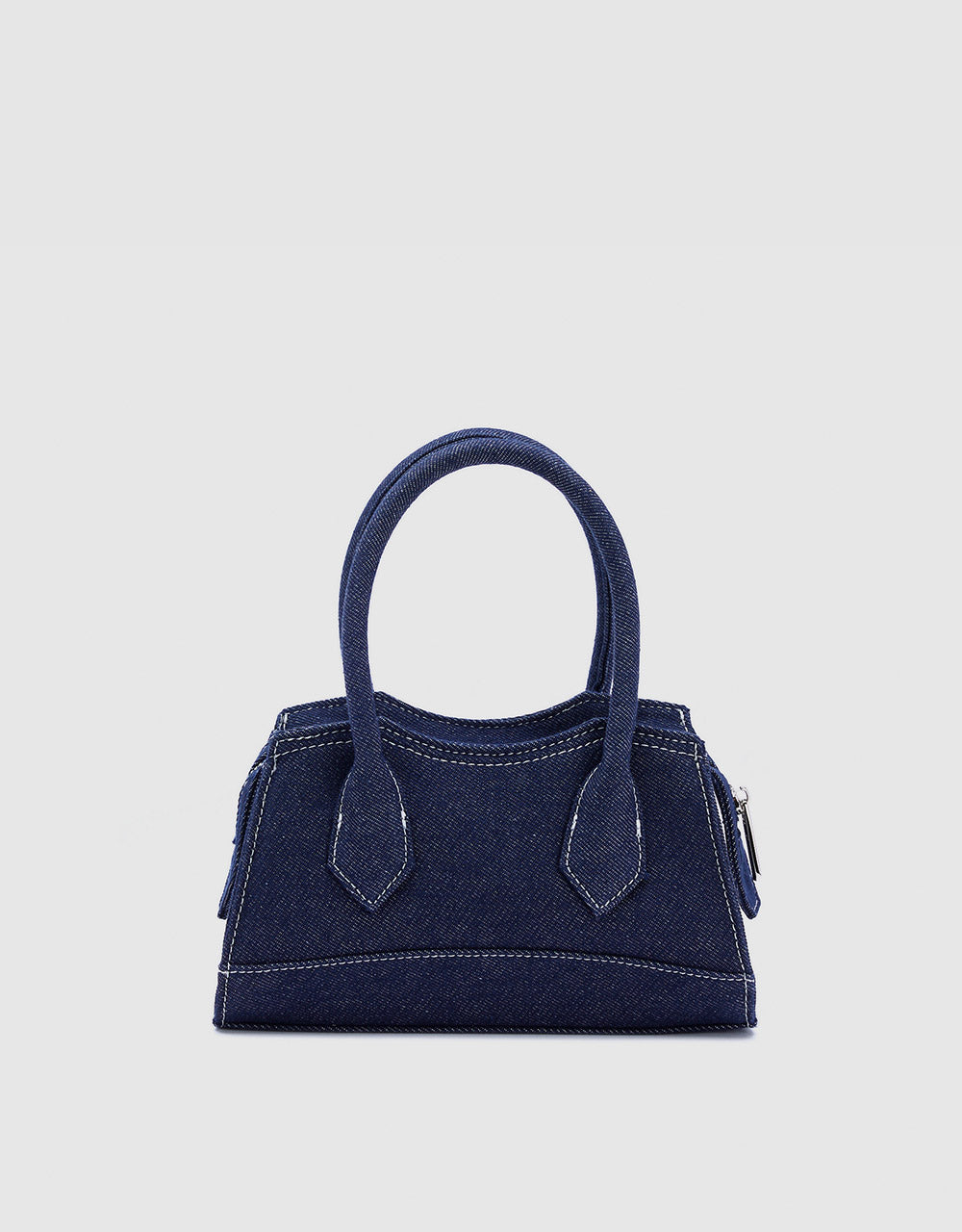 Denim Tote Bag With Labels