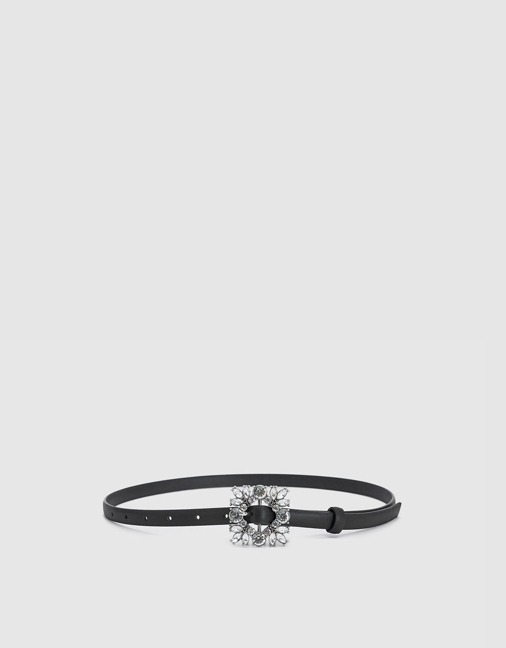 Belt With Faux Diamond Buckle