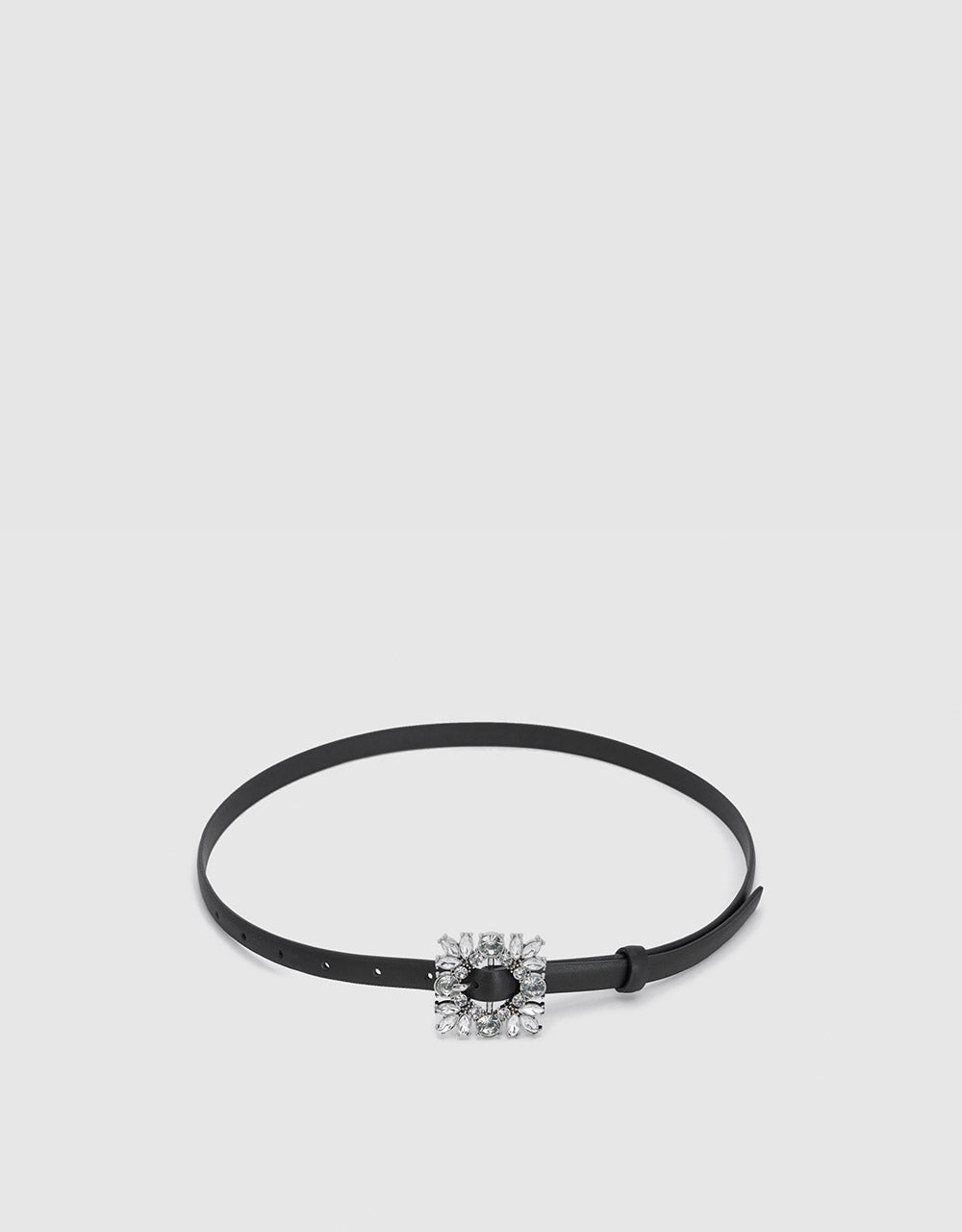 Belt With Faux Diamond Buckle