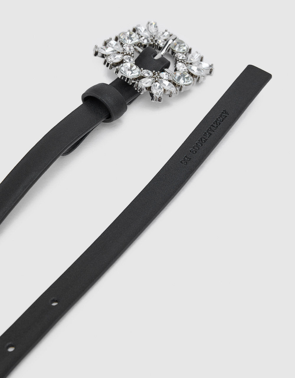 Belt With Faux Diamond Buckle