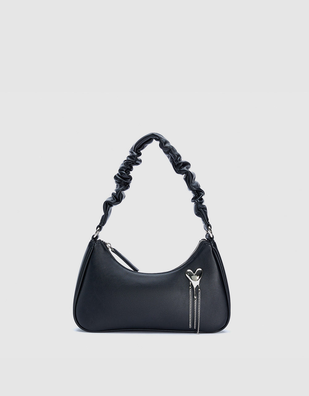 Heart Detail Baguette Bag