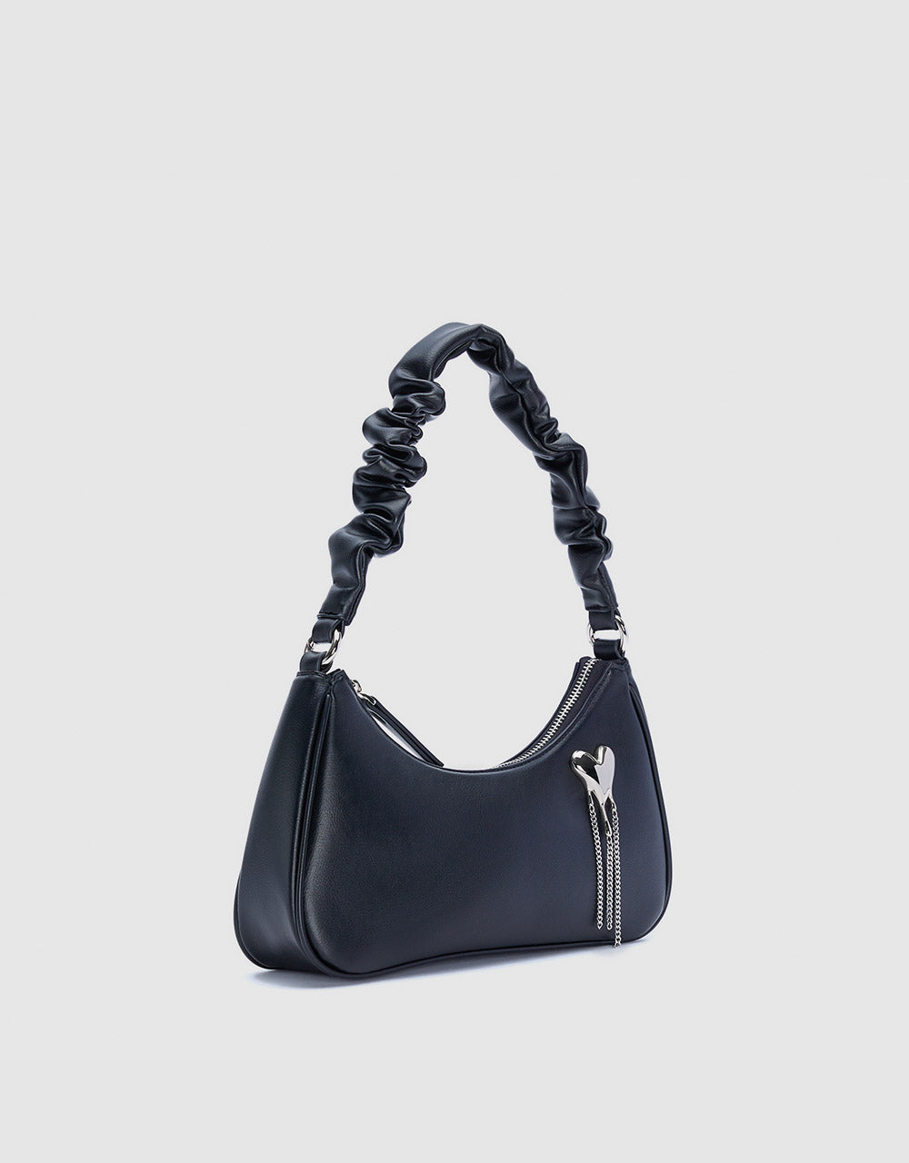 Heart Detail Baguette Bag