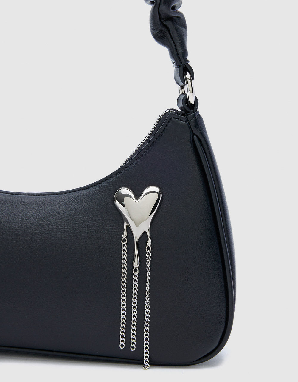 Heart Detail Baguette Bag