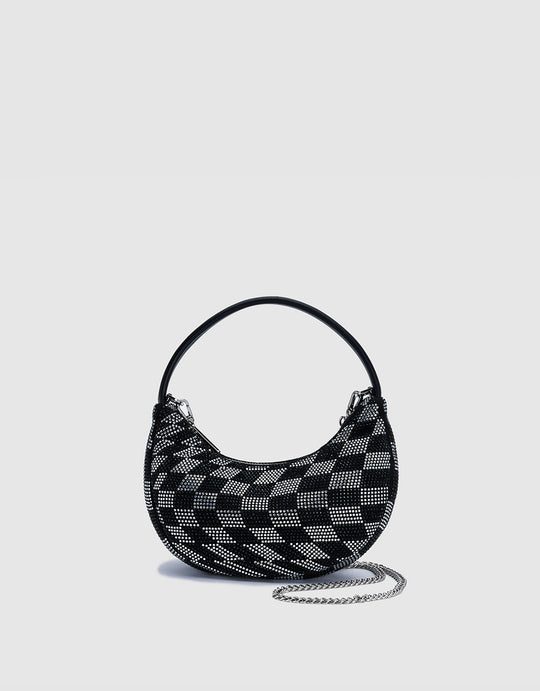 Checkered Baguette Bag