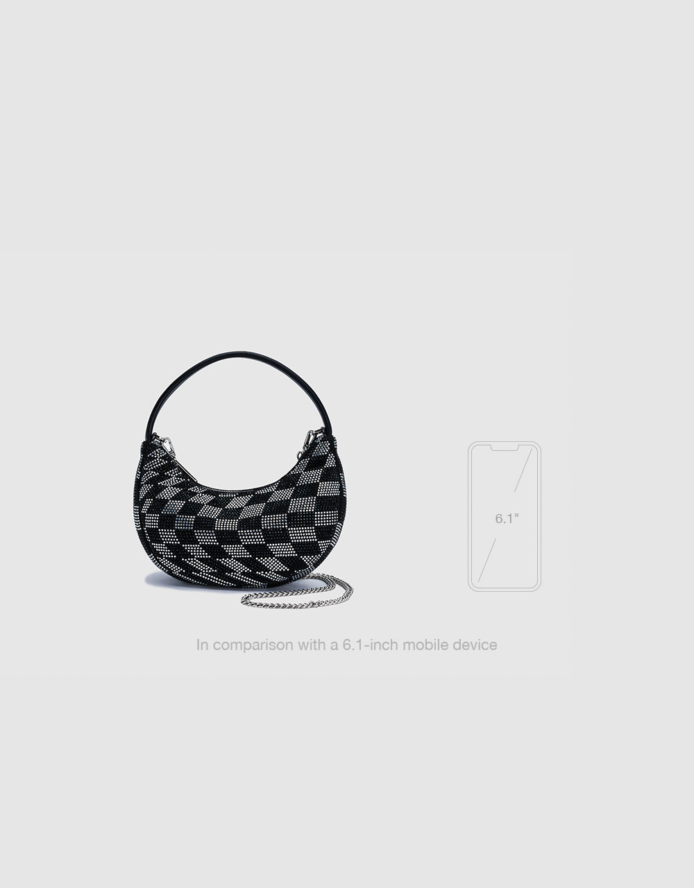 Checkered Baguette Bag
