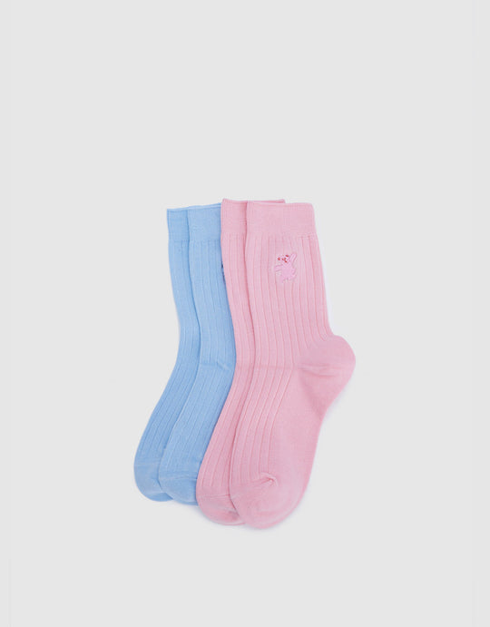 2-Pack Of Embroidered Socks