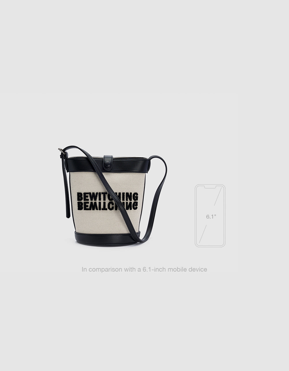 Contrast Letter Bucket Bag