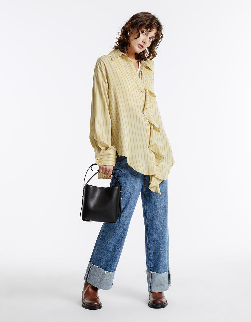 Faux Leather Bucket Bag