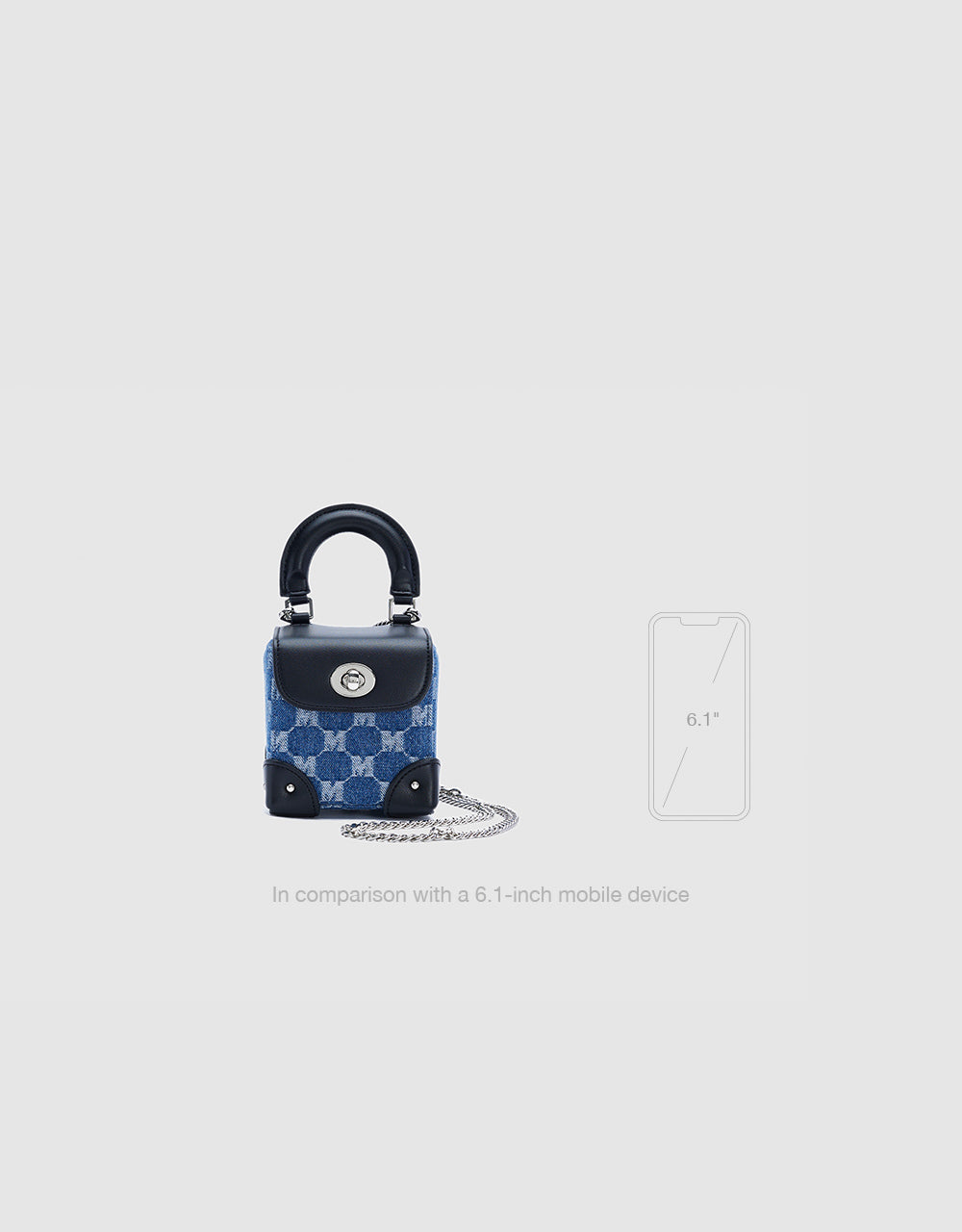 Contrast Fabric Mini Bag