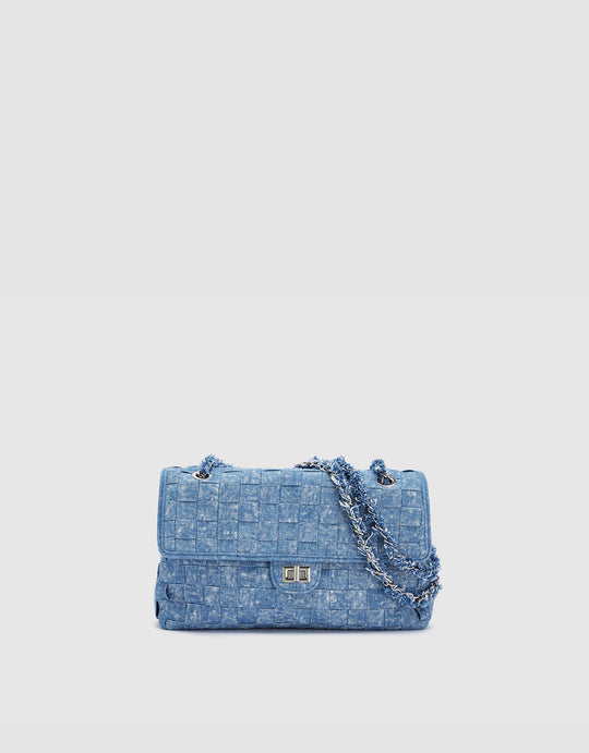 Checkered Denim Bag