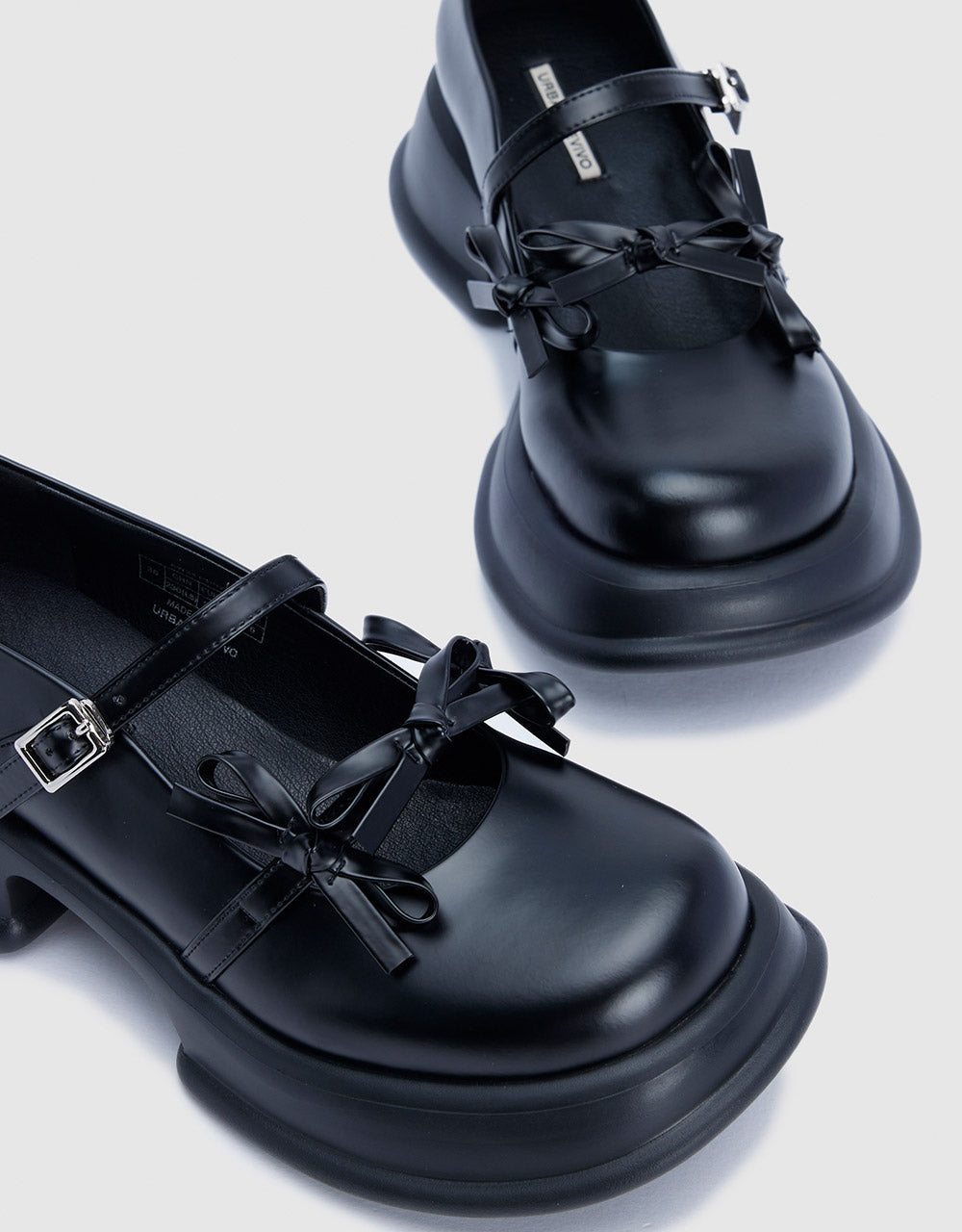 Platform Mary Janes With Bow