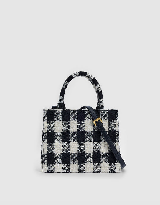 Checkered Tweed Handbag