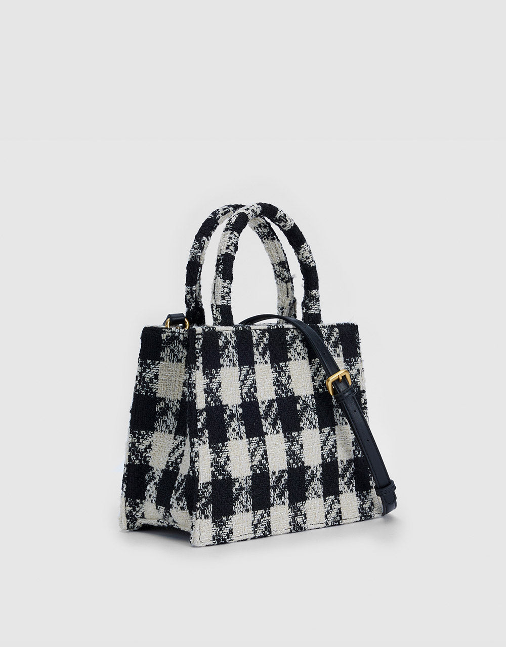 Checkered Tweed Handbag