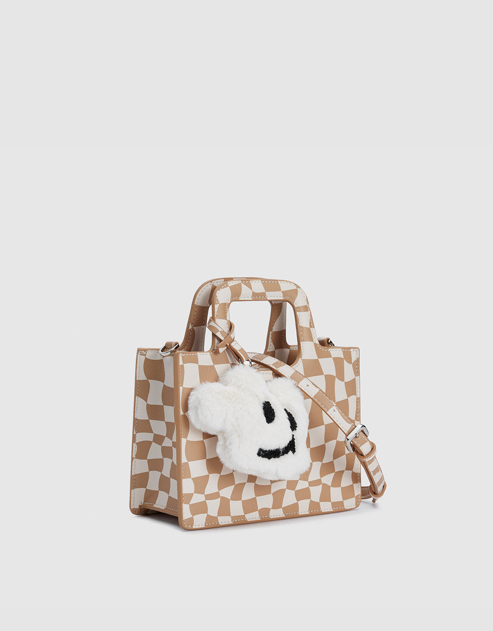 Checkered Handbag With Charm